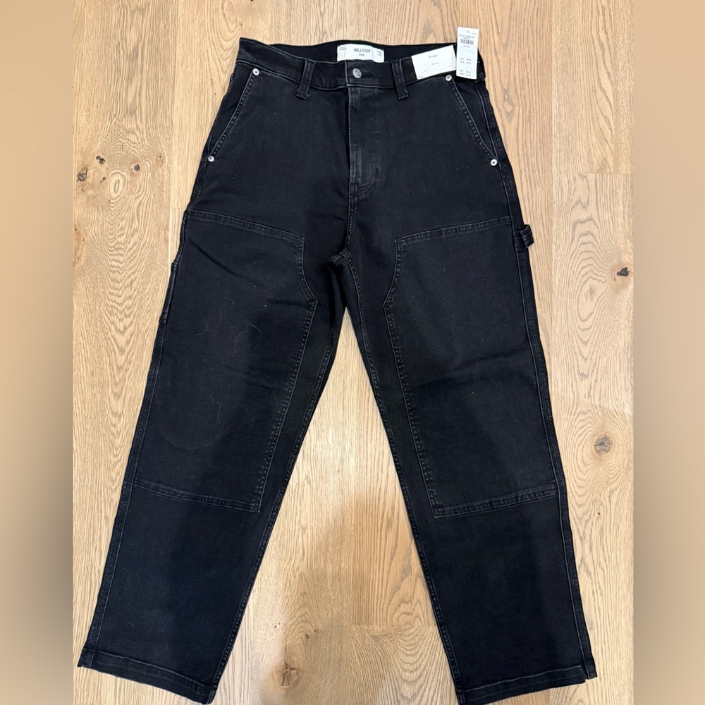 Hollister Black Baggy Denim Carpenter Jeans